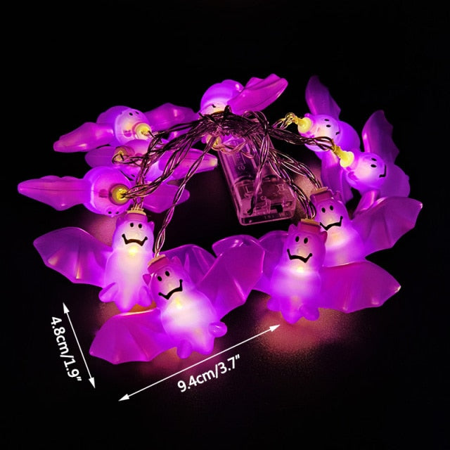 1.5m 10Led Halloween Pumpkin Ghost Skeletons Bat Spider Led Light String Festival Bar Home Party Decor Christmas Ornament