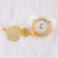 26 Initial Letters Transparent Baby Pacifier with Chain Clip Newborn Kids Baby Dummy Orthodontic Nipple Soother Dropshipping