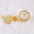 26 Initial Letters Transparent Baby Pacifier with Chain Clip Newborn Kids Baby Dummy Orthodontic Nipple Soother Dropshipping