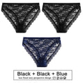 3PCS/Set Perspective Panties Sexy Women Underwear Floral Lace Panties Female Lingerie Briefs for Woman Intimate Pantys Plus Size