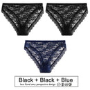 3PCS/Set Perspective Panties Sexy Women Underwear Floral Lace Panties Female Lingerie Briefs for Woman Intimate Pantys Plus Size
