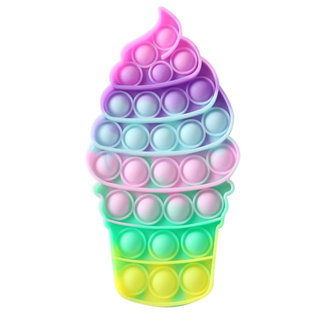 Funny Push Bubble Fidget Toys Adults Children Reliver Stress Sensory Toy Rainbow Push Bubble Squishy Autism Antistress Toys