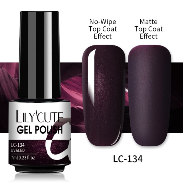 LILYCUTE Matte Gel Nail Polish Matte Top Coat Need 7ML Autumn Color Hybrid Varnish Soak Off UV Gel Nail Art Design Gel Polish