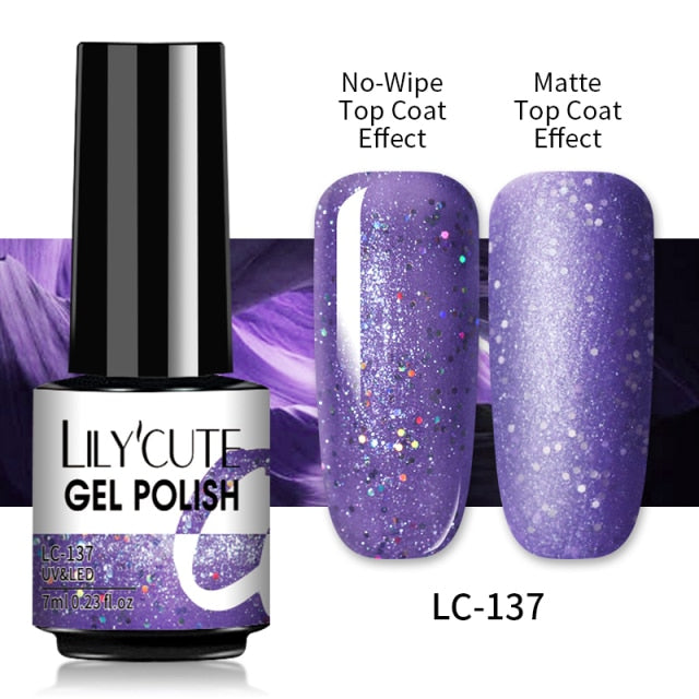 LILYCUTE Matte Gel Nail Polish Matte Top Coat Need 7ML Autumn Color Hybrid Varnish Soak Off UV Gel Nail Art Design Gel Polish
