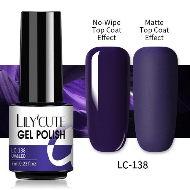 LILYCUTE Matte Gel Nail Polish Matte Top Coat Need 7ML Autumn Color Hybrid Varnish Soak Off UV Gel Nail Art Design Gel Polish