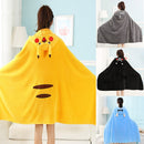 Wearable Cartoon Fur Blanket with Hooded Totoro Cute Bed Blanket Coral Velvet Warm Throw Blanket In Winter Japanese