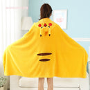 Wearable Cartoon Fur Blanket with Hooded Totoro Cute Bed Blanket Coral Velvet Warm Throw Blanket In Winter Japanese