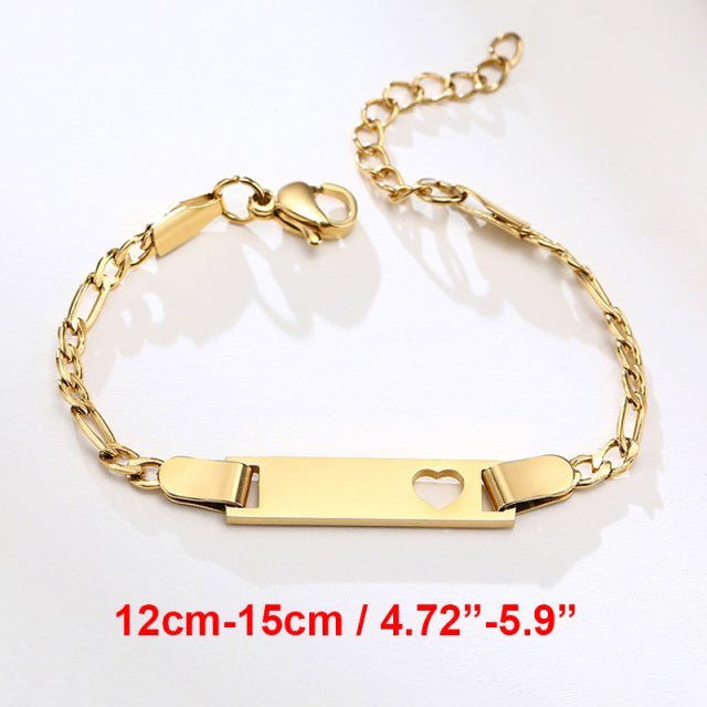 Vnox Personalize Mom Baby Name Bracelets Non Allergy Stainless Steel Infant Baptism Custom Family Love Gifts Adjustable Jewelry