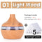 300ML USB Air Humidifier Electric Aroma Diffuser Mist Wood Grain Oil Aromatherapy Mini Have 7 LED Light For Car Home Office
