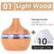 300ML USB Air Humidifier Electric Aroma Diffuser Mist Wood Grain Oil Aromatherapy Mini Have 7 LED Light For Car Home Office