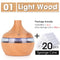 300ML USB Air Humidifier Electric Aroma Diffuser Mist Wood Grain Oil Aromatherapy Mini Have 7 LED Light For Car Home Office