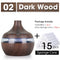 300ML USB Air Humidifier Electric Aroma Diffuser Mist Wood Grain Oil Aromatherapy Mini Have 7 LED Light For Car Home Office