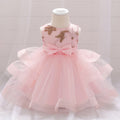 Infant Sequin Bow Dress for Girl Baby Christening First 1st Birthday Dress Party Baptism White Dresses for Baby Toddler Vestido