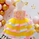 Infant Sequin Bow Dress for Girl Baby Christening First 1st Birthday Dress Party Baptism White Dresses for Baby Toddler Vestido