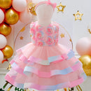 Infant Sequin Bow Dress for Girl Baby Christening First 1st Birthday Dress Party Baptism White Dresses for Baby Toddler Vestido