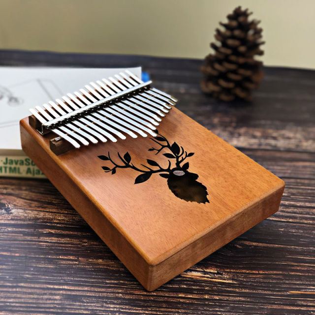 17 Keys Bull Kalimba Thumb Piano Mahogany Body Musical Instrument best quality and price