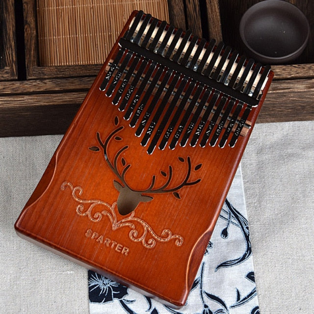 17 Keys Bull Kalimba Thumb Piano Mahogany Body Musical Instrument best quality and price