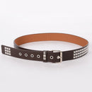 Women's Single Double or Rivet Grommet Belt, Punk Waist Belt with Chain Detachable 2 Hole Belt