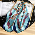 Silk Square Scarf Women Satin Bandana Print Bag Scarves Head Band Fashion Lady Hair Shawl and Wrap Female Neckerchief Hijab 2021