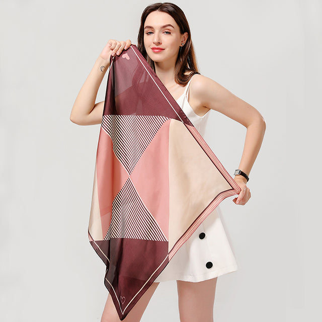 Silk Square Scarf Women Satin Bandana Print Bag Scarves Head Band Fashion Lady Hair Shawl and Wrap Female Neckerchief Hijab 2021