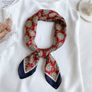 Silk Square Scarf Women Satin Bandana Print Bag Scarves Head Band Fashion Lady Hair Shawl and Wrap Female Neckerchief Hijab 2021