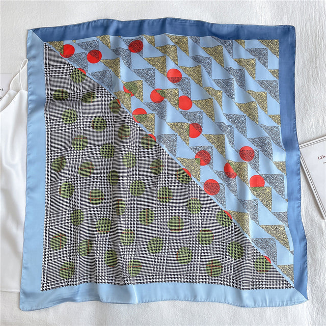 Silk Square Scarf Women Satin Bandana Print Bag Scarves Head Band Fashion Lady Hair Shawl and Wrap Female Neckerchief Hijab 2021