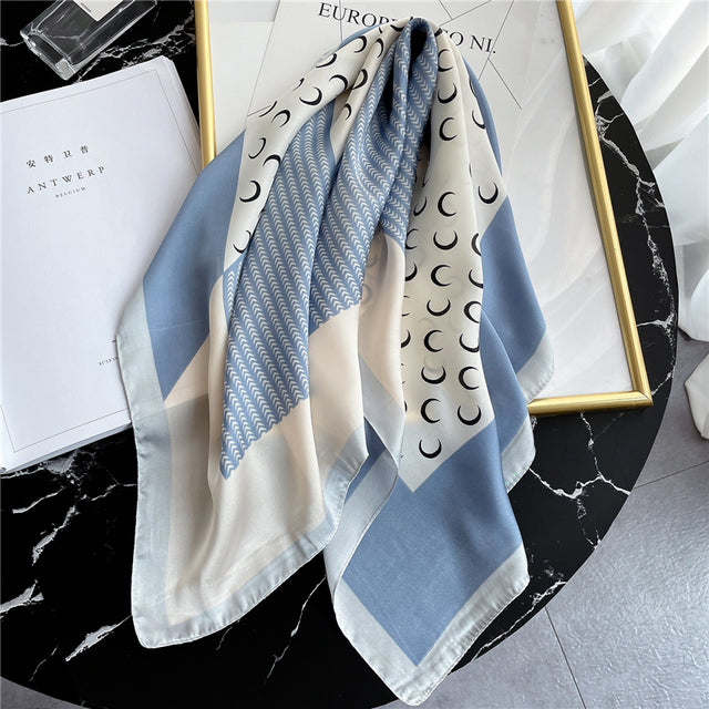 Silk Square Scarf Women Satin Bandana Print Bag Scarves Head Band Fashion Lady Hair Shawl and Wrap Female Neckerchief Hijab 2021