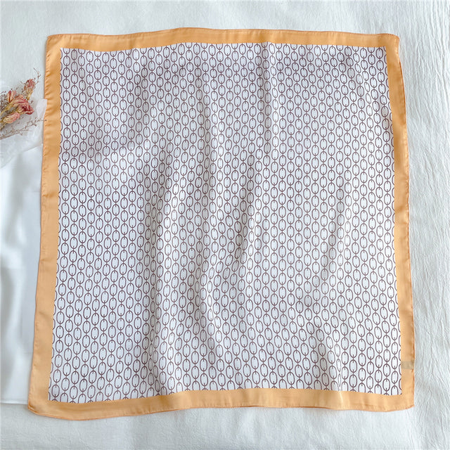 Silk Square Scarf Women Satin Bandana Print Bag Scarves Head Band Fashion Lady Hair Shawl and Wrap Female Neckerchief Hijab 2021