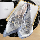 Silk Square Scarf Women Satin Bandana Print Bag Scarves Head Band Fashion Lady Hair Shawl and Wrap Female Neckerchief Hijab 2021