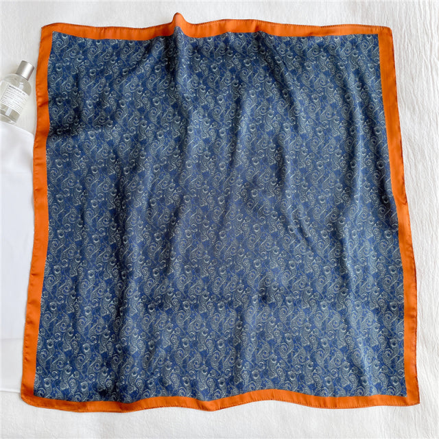Silk Square Scarf Women Satin Bandana Print Bag Scarves Head Band Fashion Lady Hair Shawl and Wrap Female Neckerchief Hijab 2021