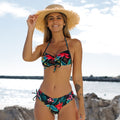 Miturn 2021 New FLoral Printed Low Waist Two Pieces Bikini Set Swimsuit Female Women Beachwear Swimwear Bather Bathing Suit