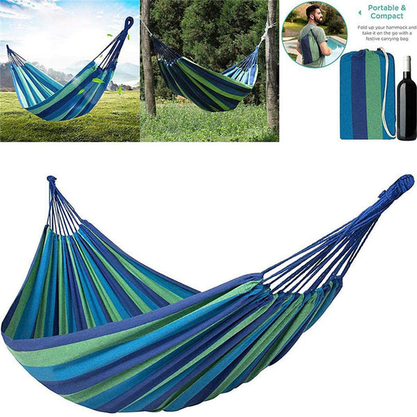 Portable hammock outdoor hammock garden Sports Home Travel Camping swing canvas stripe hammock thickened anti rollover chair
