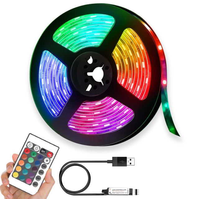 LED Strip Lights RGB 2835 Bluetooth Control USB Flexible Lamp 5V Tape Ribbon Diode For Festival Room Luces Computer TV Desk Luz