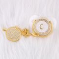 0-12 Month Luxury 26 Initial Rhinestone Transparent Bling Baby Pacifier Chain Clip Chupete Sucette BPA Free Dummy Nipple Soother