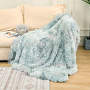 XC USHIO Super Soft Long Faux Fur Coral Fleece Blanket Warm Elegant Cozy With Fluffy Sherpa Throw Blanket Bed Sofa Blankets Gift