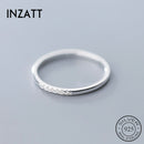 INZATT Real 925 Sterling Silver Zircon Round Geometric Ring For Fashion Women Cute Fine Jewelry Minimalist Accessories Gift