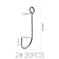 Supercontinent Barb Hook Fishing hook big ring Carbon Steel Single Hooks tackle  Worm Hooks With big eyes Ring 20pcs