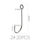 Supercontinent Barb Hook Fishing hook big ring Carbon Steel Single Hooks tackle  Worm Hooks With big eyes Ring 20pcs
