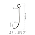 Supercontinent Barb Hook Fishing hook big ring Carbon Steel Single Hooks tackle  Worm Hooks With big eyes Ring 20pcs