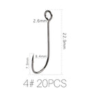 Supercontinent Barb Hook Fishing hook big ring Carbon Steel Single Hooks tackle  Worm Hooks With big eyes Ring 20pcs