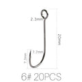 Supercontinent Barb Hook Fishing hook big ring Carbon Steel Single Hooks tackle  Worm Hooks With big eyes Ring 20pcs