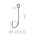 Supercontinent Barb Hook Fishing hook big ring Carbon Steel Single Hooks tackle  Worm Hooks With big eyes Ring 20pcs