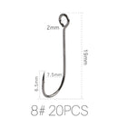 Supercontinent Barb Hook Fishing hook big ring Carbon Steel Single Hooks tackle  Worm Hooks With big eyes Ring 20pcs