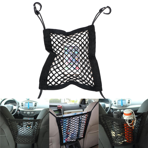 Car Storage Net Bag Organizer Holder Mesh Seat Back Hanging Trunk Luggage Hooks String Kit Off Road 4x4 Truck Auto Accessories