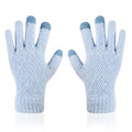 Female Winter Warm Knitted Full Finger Gloves Men Solid Woolen Touch Screen Mittens Women Thick Warm Cycling Driving Gloves H46