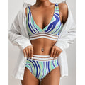 Miturn 2021 New Leaves Printed High Waist Two Pieces Bikini Set Swimsuit Female Women Beachwear Swimwear Bather Bathing Suit