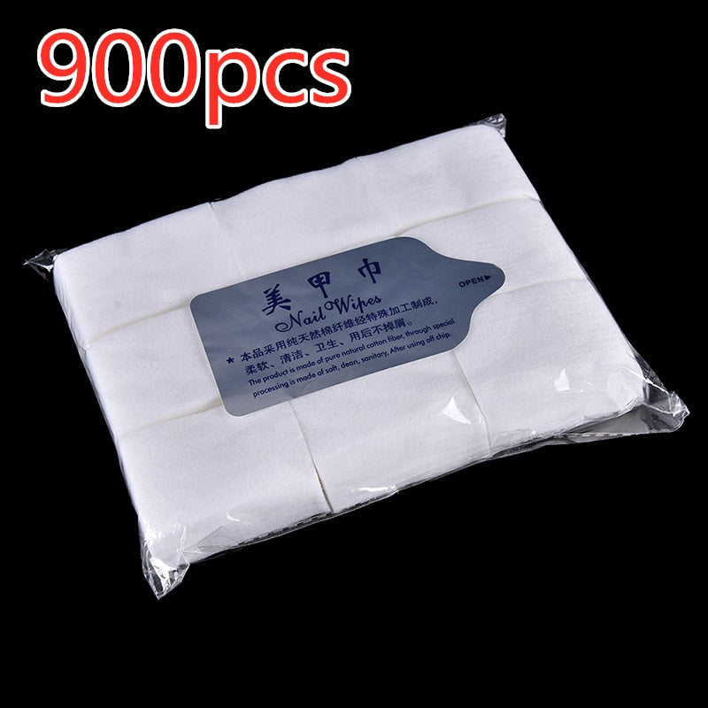 900pcs Nail Wipe Pad White Nail Polish Gel Remover Wipes Nail Art Tips Manicure Cleaning Wipes Cotton Lint Pads Paper