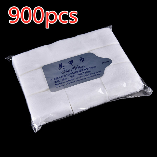 900pcs Nail Wipe Pad White Nail Polish Gel Remover Wipes Nail Art Tips Manicure Cleaning Wipes Cotton Lint Pads Paper