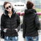 2021 Winter Jacket women Short Womens Parkas Thicken Outerwear solid hooded Coats Zipper Female Slim Cotton padded basic tops