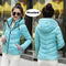 2021 Winter Jacket women Short Womens Parkas Thicken Outerwear solid hooded Coats Zipper Female Slim Cotton padded basic tops